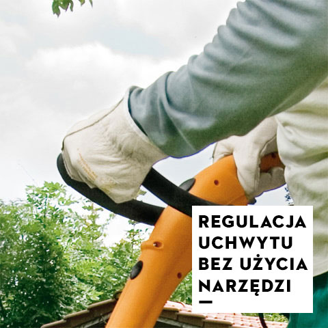Regulacja uchwytu bez potrzeby użycia narzędzi w kosie elektrycznej STIHL FSE 31